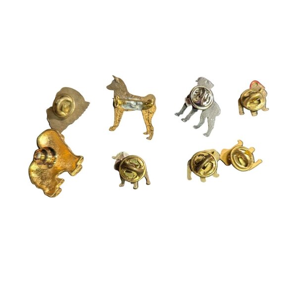 Vintage Dog Lapel Pin Set Metal Collectibles Bulldog Shih Tzu Shepherd Designs - Picture 2 of 6